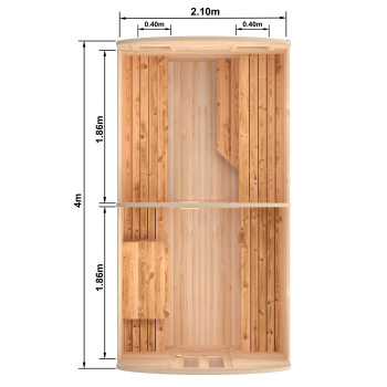 Fasssauna / Gartensauna / Banja / Quadro 4,0 m mit Vorraum